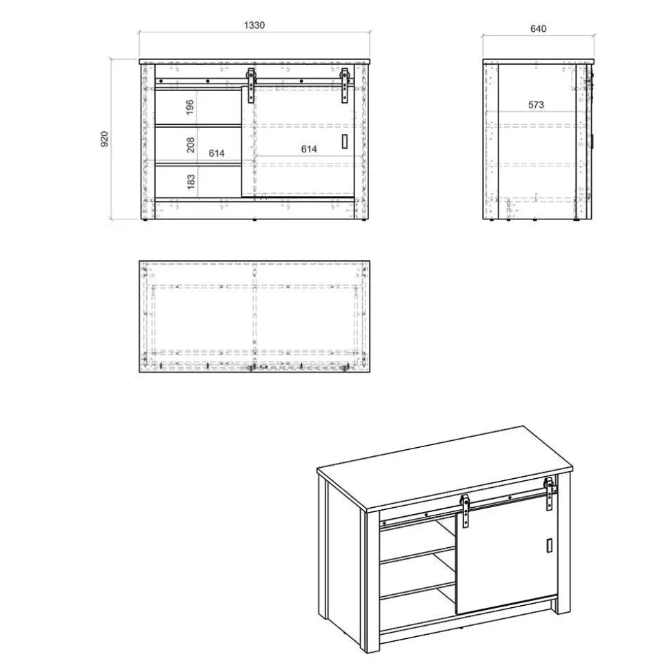 Kücheneinrichtung mit Insel - Eture (siebenteilig)