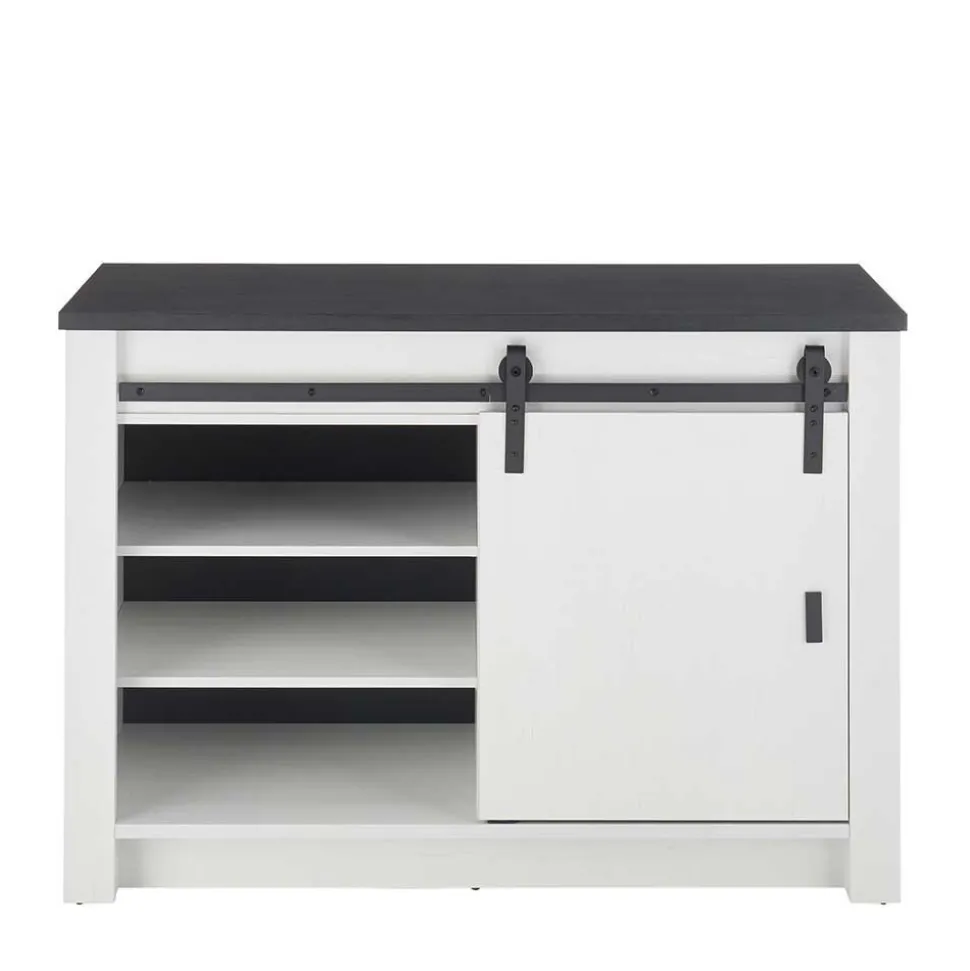 Küchenmöbel mit Theke in Weiß & Grau - Eture (sechsteilig)