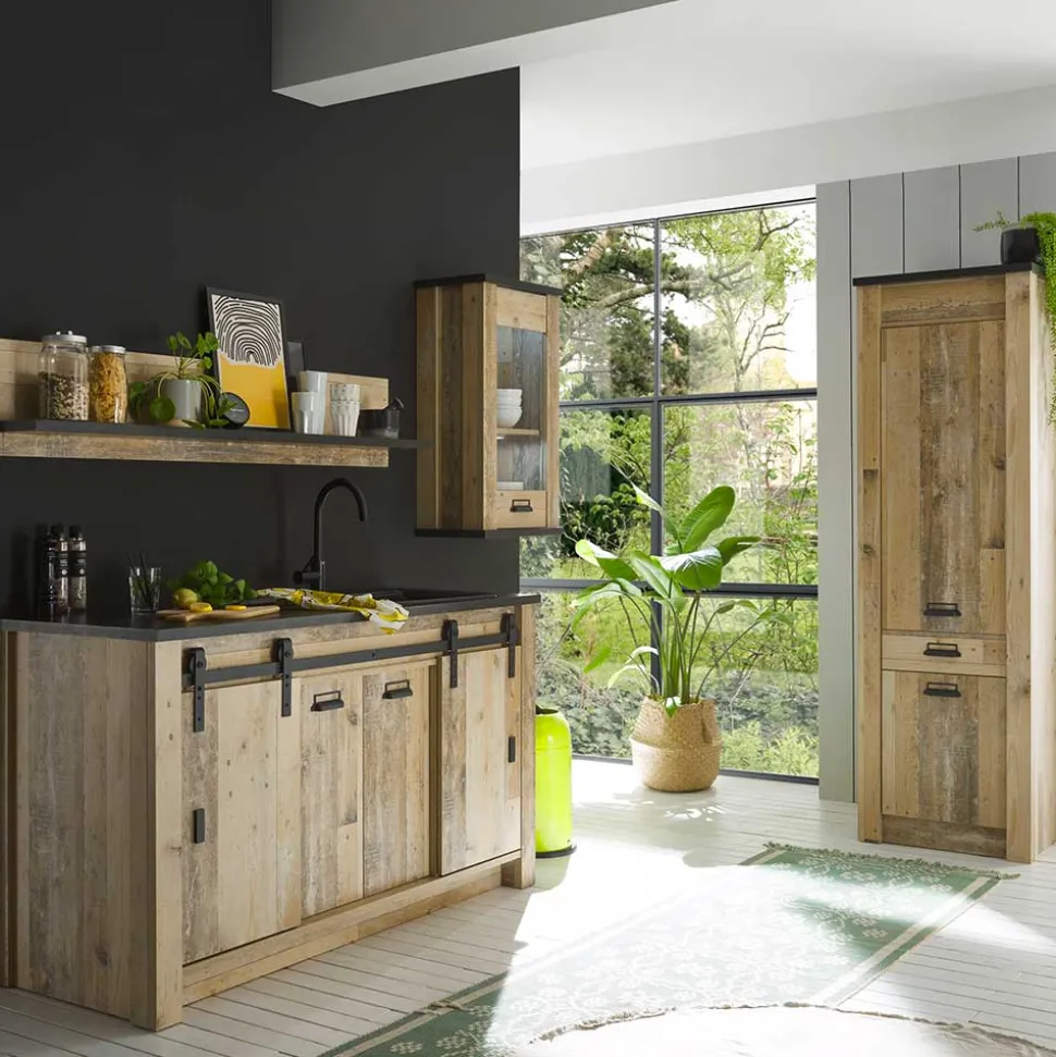 Küchenschränke & Regal in Altholz Optik - Garisa (vierteilig)