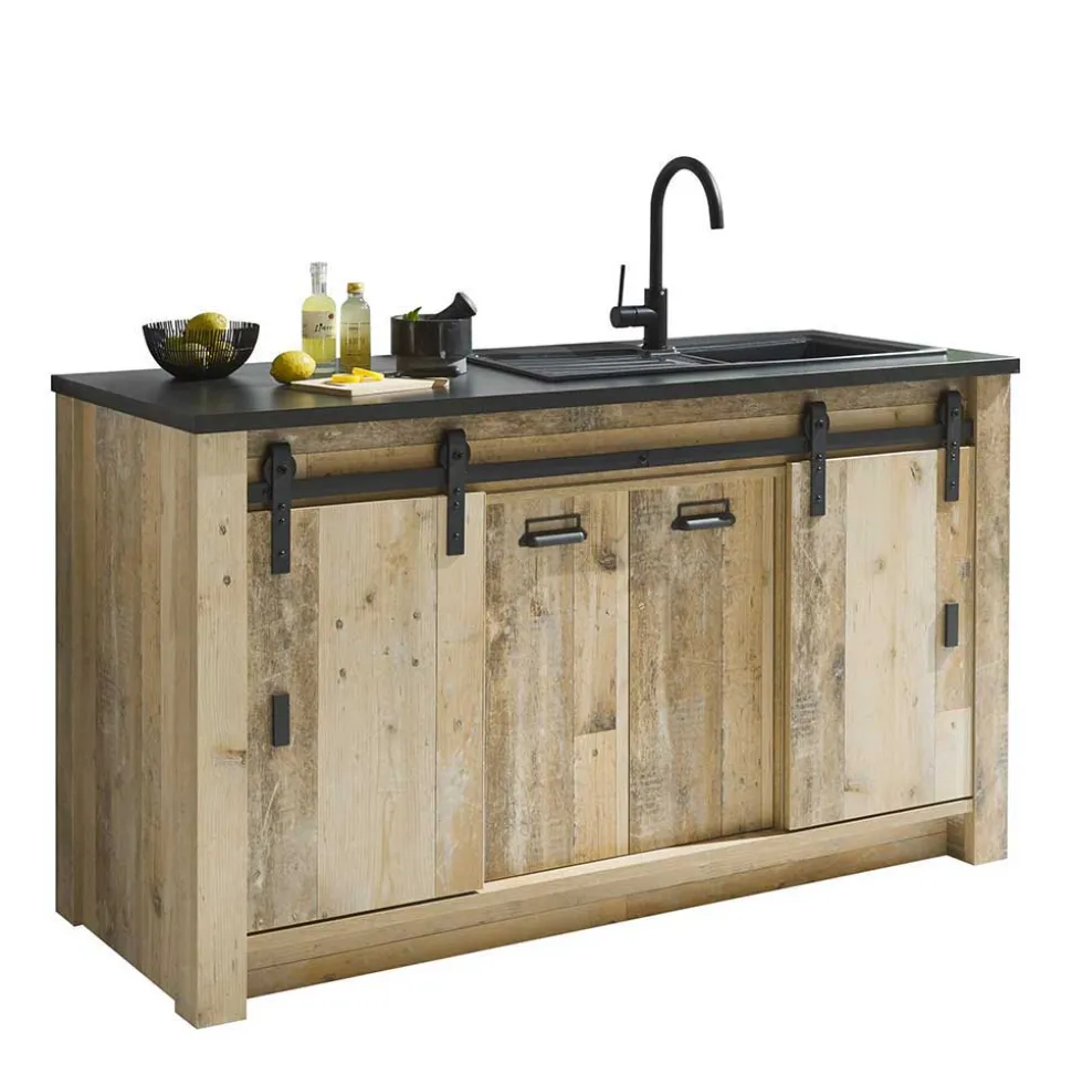 Küchenschränke & Regal in Altholz Optik - Garisa (vierteilig)