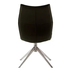 Küchenstuhl aus Leder und Edelstahl - Simael (2er Set)