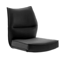 Küchenstuhl aus Leder und Edelstahl - Simael (2er Set)