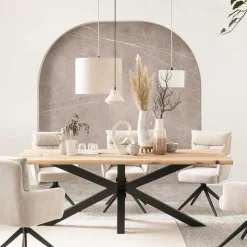 Küchentisch mit Baumkanten Eiche - Deconda