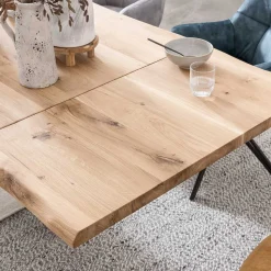 Küchentisch mit Baumkanten Eiche - Deconda