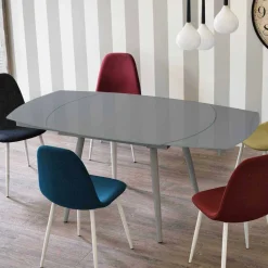 Küchentisch Sectian aus Glas Grau