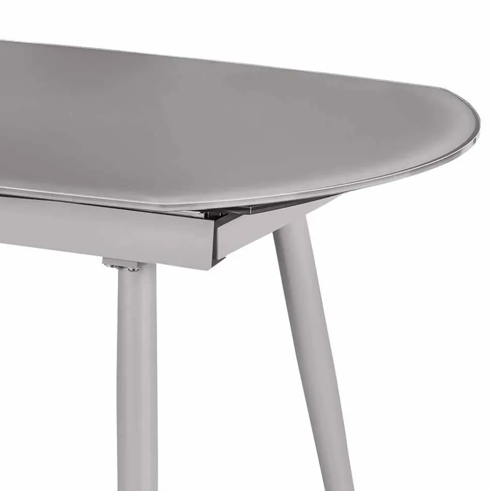 Küchentisch Sectian aus Glas Grau