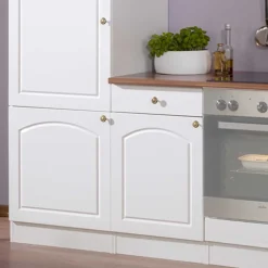 Küchenzeile Lore in Weiß Hochglanz (sechsteilig)