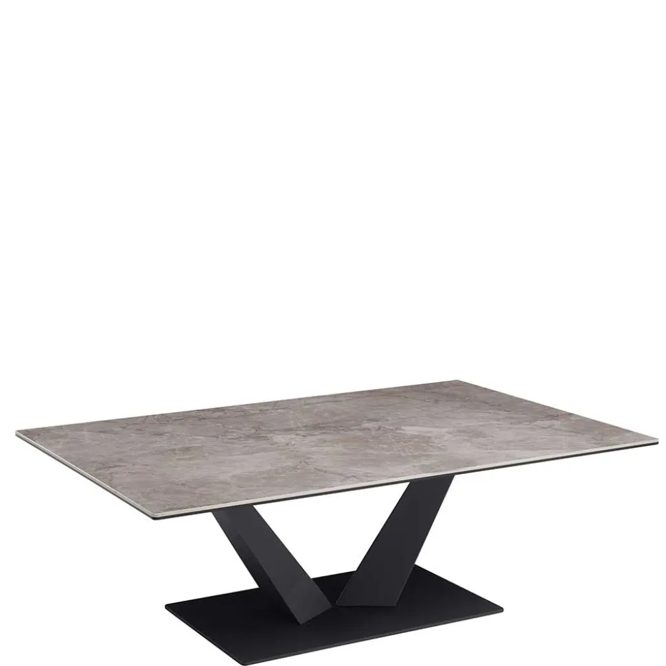 Keramik Wohnzimmertisch mit V Säulengestell - Ravela