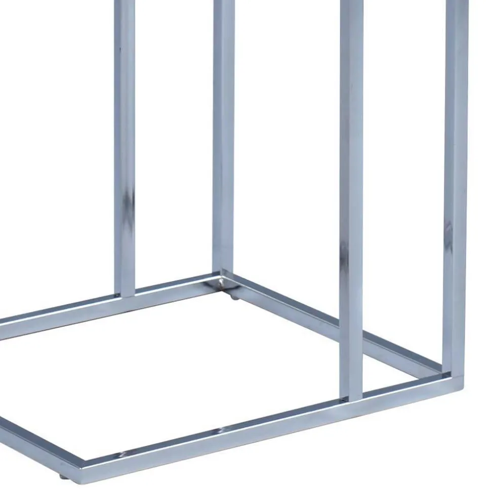 Kernbuche Ablagetisch rechteckig Mario mit verchromtem Gestell