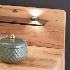 Kernbuche Bett & Nachtkommoden - Krofun (dreiteilig)