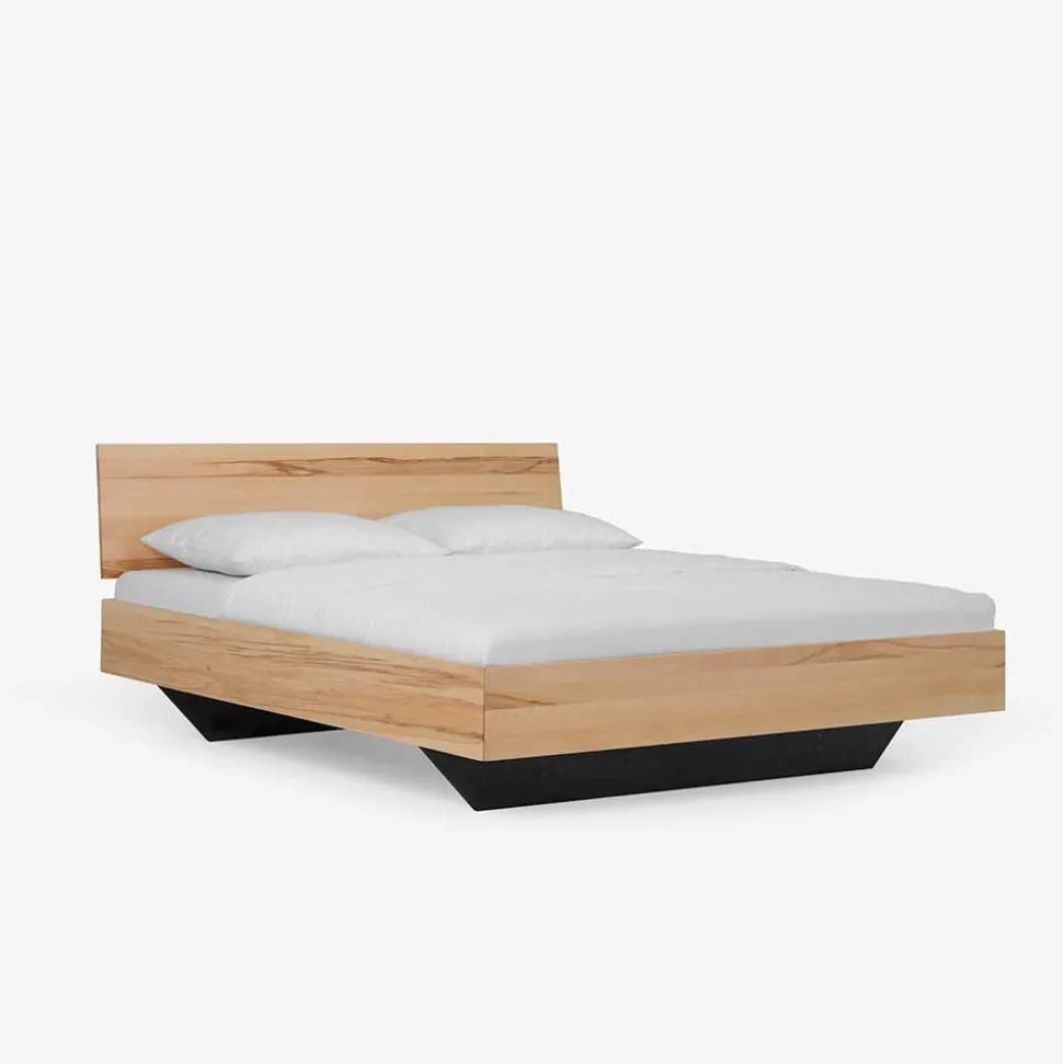 Kernbuche Bett Josue in Schwebe-Optik