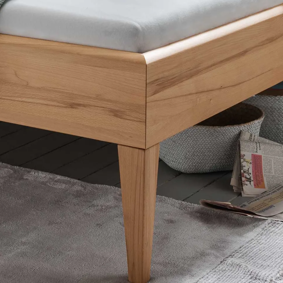 Kernbuche Bettgestell mit Polster-Kopfteil - Eudrinia