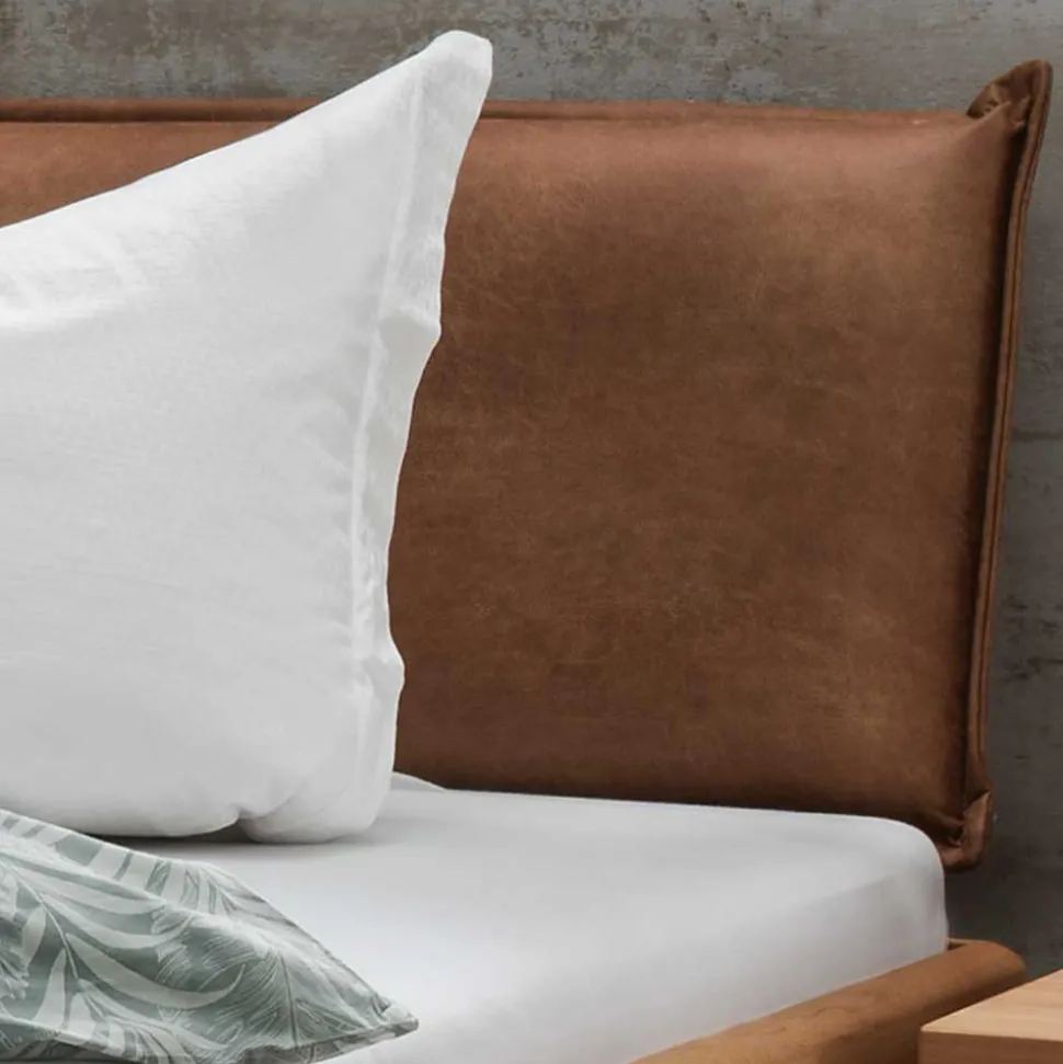 Kernbuche Bettgestell mit Polster-Kopfteil - Eudrinia