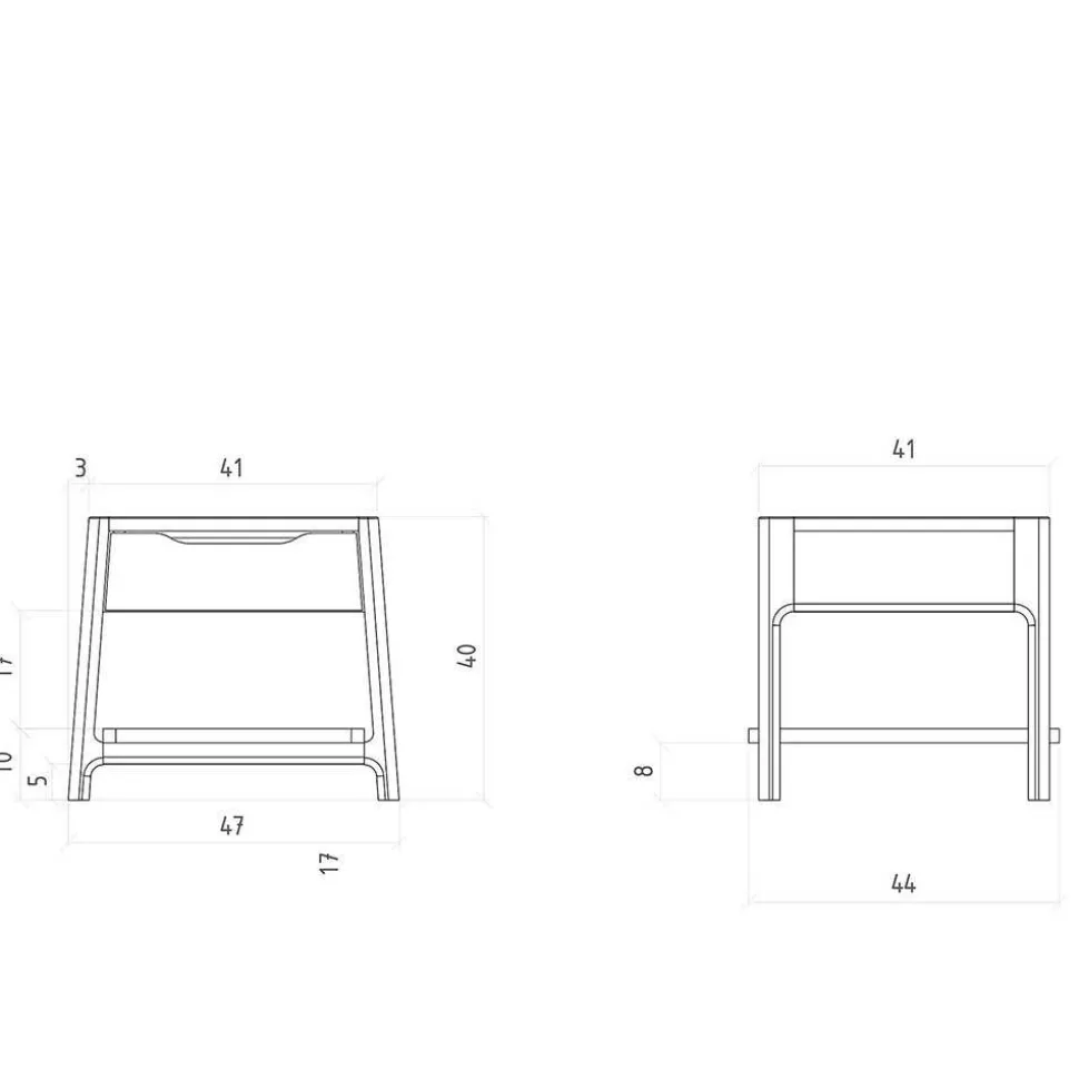 Kernbuche Doppelbett mit Polsterkopfteil - Norklin