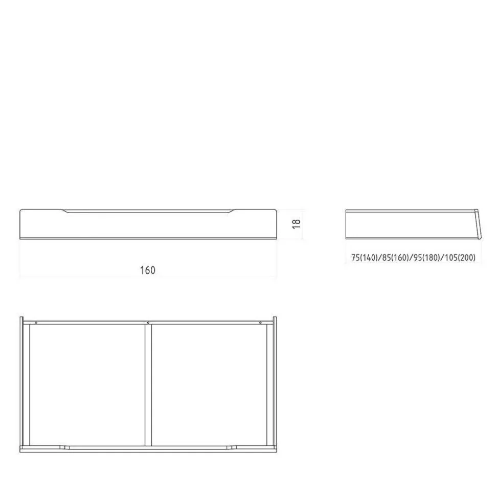 Kernbuche Doppelbett mit Polsterkopfteil - Norklin