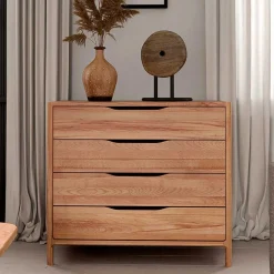 Kernbuche Kommode mit vier Schubladen - Lana