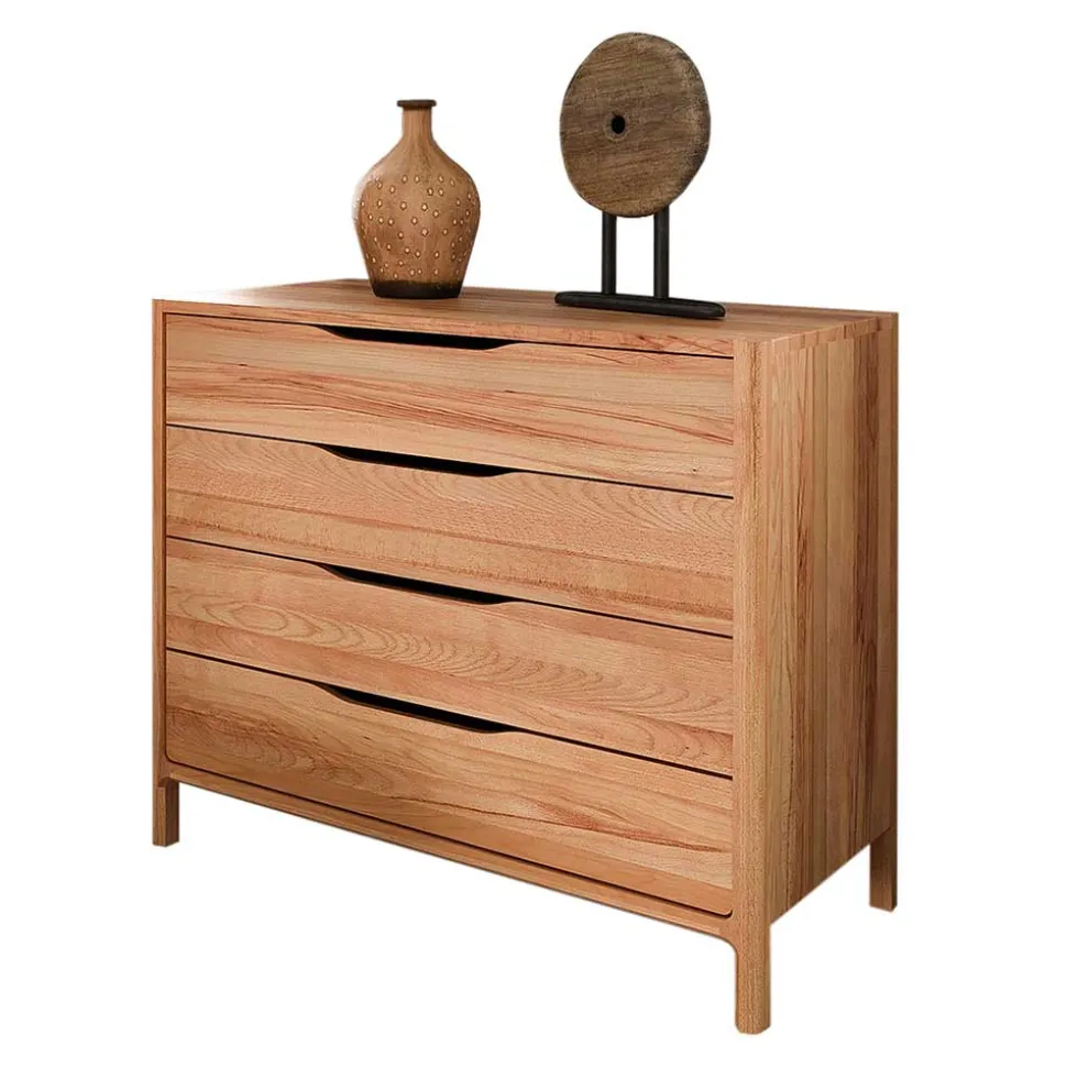 Kernbuche Kommode mit vier Schubladen - Lana