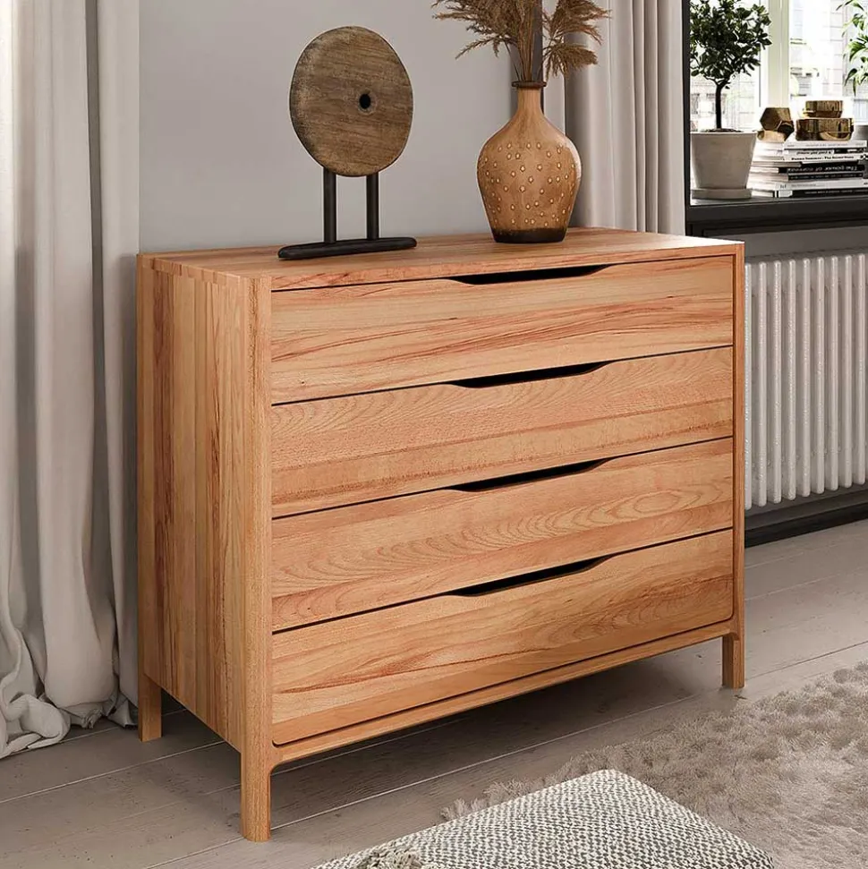 Kernbuche Kommode mit vier Schubladen - Lana