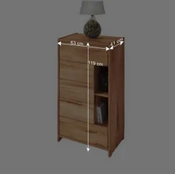 Kernbuche Kommode Salomonia mit offenen Fächern