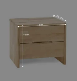 Kernbuche Massivholzbett Bevallia mit Nachttisch (zweiteilig)