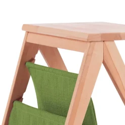 Kernbuche Nachttisch Rivaso mit Stofftasche in Grün