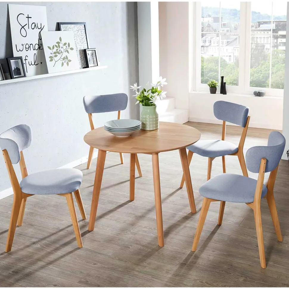 Kernbuche Tischgruppe rund - Metauro (fünfteilig)