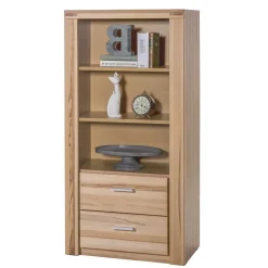 Kernbuche Wohnwand Möbel Set - Uhelia (vierteilig)