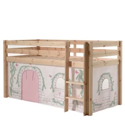 Kiefer Mädchen Hochbett mit Vorhang - Habic