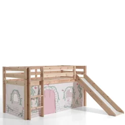 Kiefer Mädchen Hochbett mit Vorhang - Habic