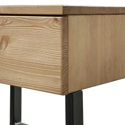 Kiefernholz Balkenbett mit LED Licht - Antina