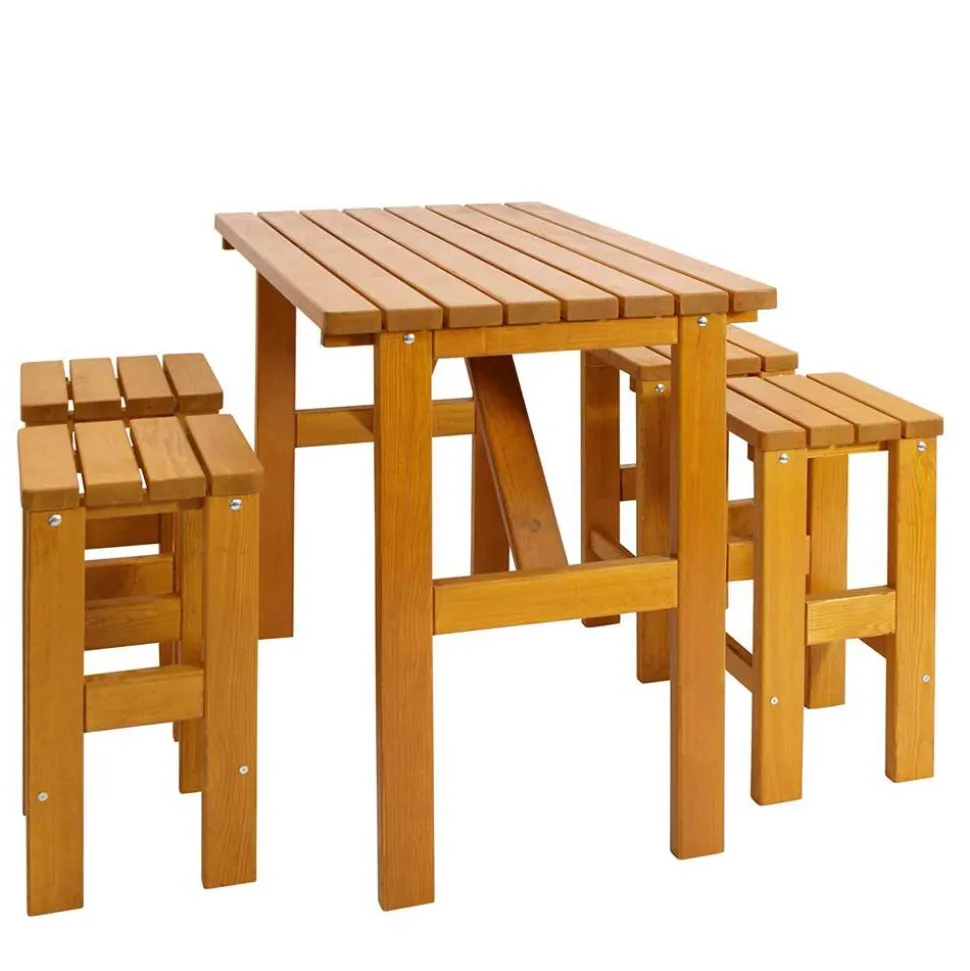 Kiefernholz Bar Sitzgruppe Set - Malte (fünfteilig)