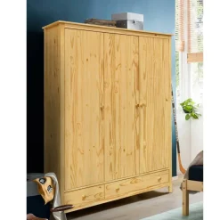Kiefernholz Kleiderschrank massiv - Nastonia