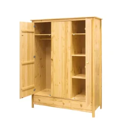 Kiefernholz Kleiderschrank massiv - Nastonia