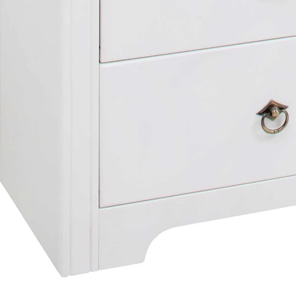 Kiefernholz Kommode in Weiß lackiert - Velriva I