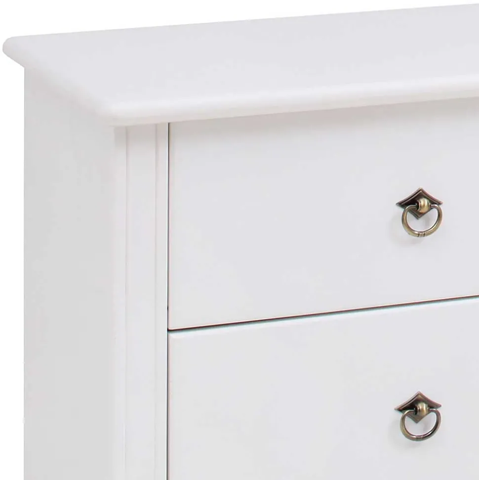 Kiefernholz Kommode in Weiß lackiert - Velriva I