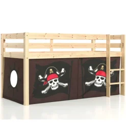 Kiefernholz Seeräuber Hochbett 106x114x210 cm - Johnny