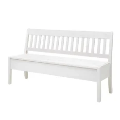 Kiefernholz Truhenbank in Weiß - Zanaris