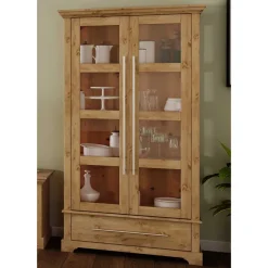 Kiefernholz Vitrine Glastür im Modern Country Style - Noellisa