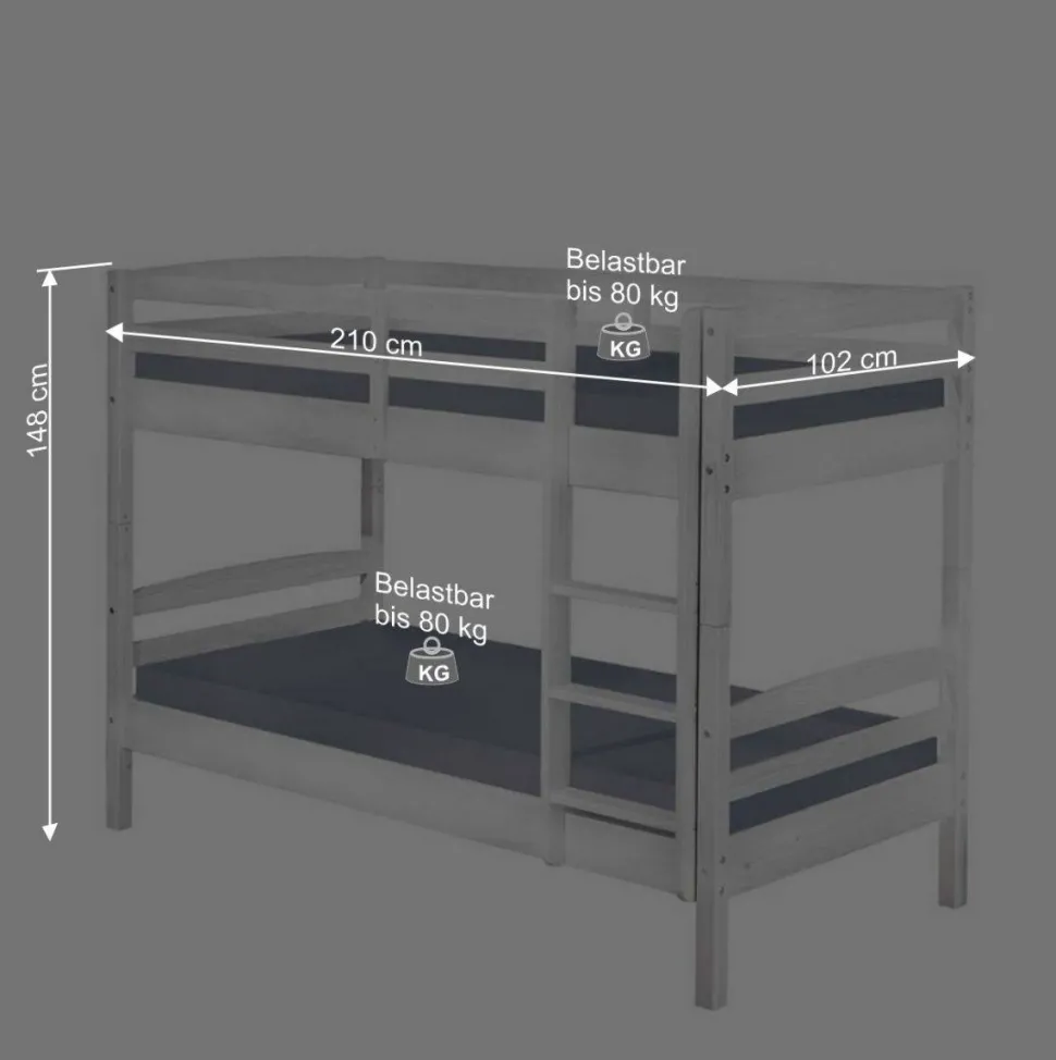 Kinder Etagenbett mit Ausziehbett optional - Samanca