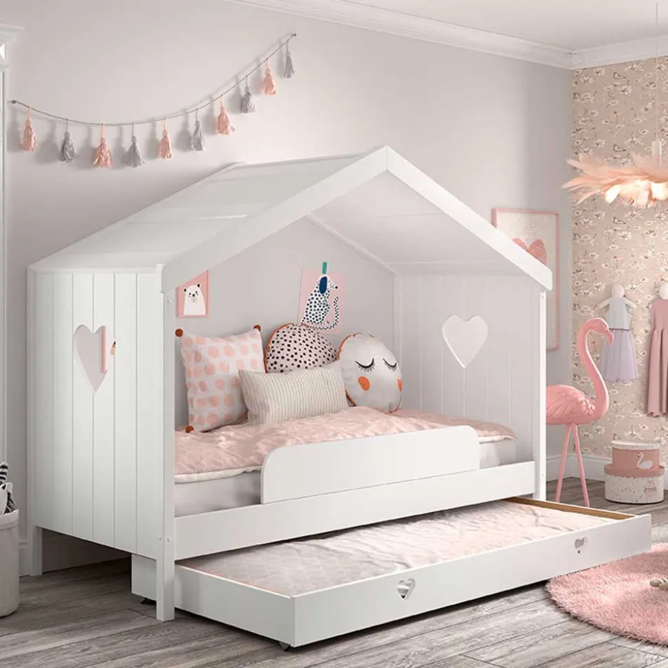 Kinder Hausbett in Weiß - Grandory
