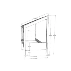Kinder Hausbett mit Fenster und offenem Dach - Manty