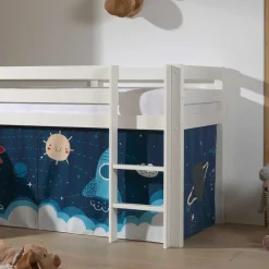 Kinder Hochbett in Weiß mit Rutsche - Besjan