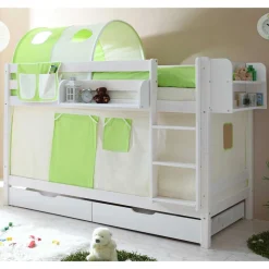 Kinder Holz Etagenbett in Weiß - Denys