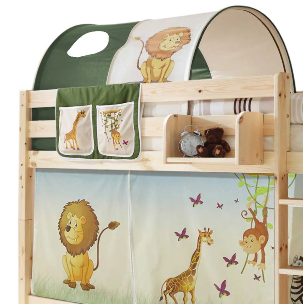 Kinder Kiefernholz-Stockbett in Natur - Nioara