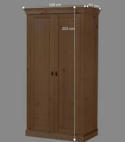 Kinder Kleiderschrank in Kiefer Laugefarben - Piatra