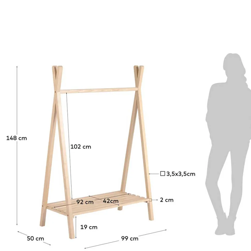 Kinder Kleiderständer aus Buche Massivholz - Pricial