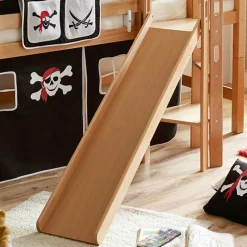 Kinder Piraten Spielbett in Natur & Schwarz & Weiß - Celorma