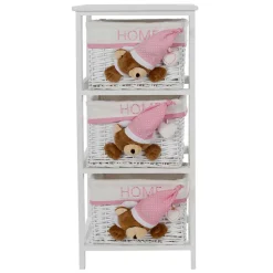 Kinder Regal mit Teddybären - 3 Körbe - Lora