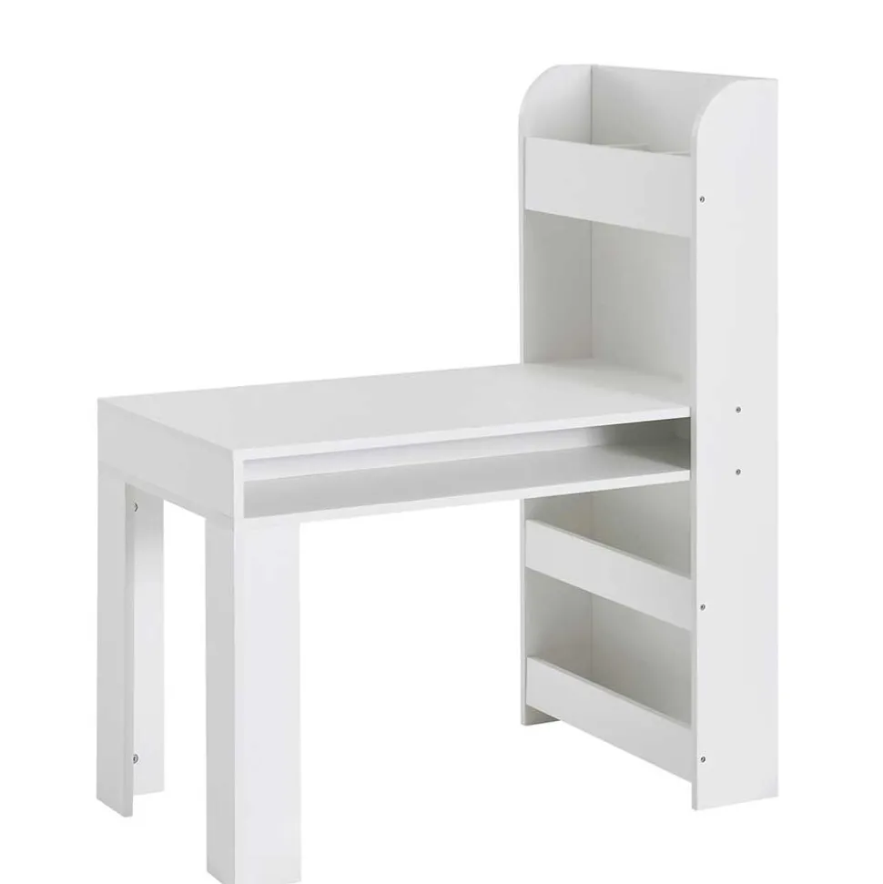 Kinder Schreibtisch mit Regal in Weiß - Intora