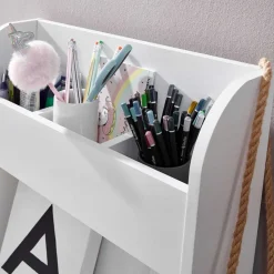 Kinder Schreibtisch mit Regal in Weiß - Intora